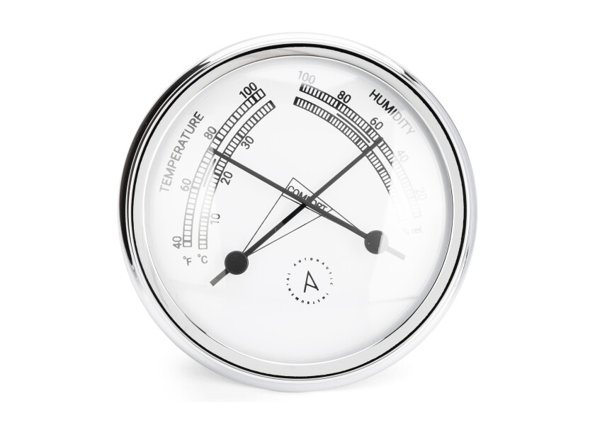 Купить Термогигрометр Autonautic instrumental Atlantic95 TH95C 95x35мм из хромированной латуни 7ft.ru в интернет магазине Семь Футов