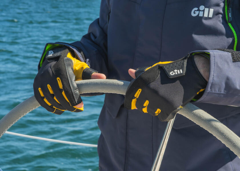 Купить Перчатки спортивные Gill Pro 7443 размер XL с открытыми пальцами чёрные из нейлона/полиуретана/Dura-Grip 7ft.ru в интернет магазине Семь Футов