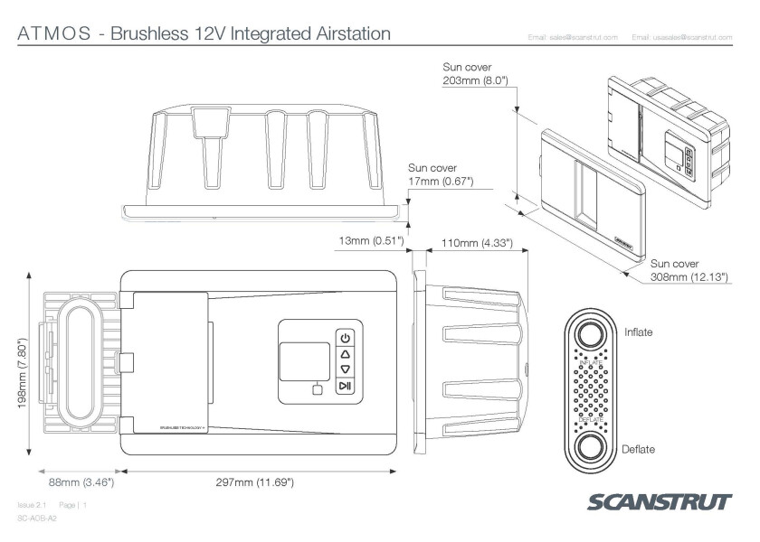 Купить Scanstrut SC-AOB-A2 Станция автоматической накачки Atmos 20PSI 12V Бесцветный Black 7ft.ru в интернет магазине Семь Футов
