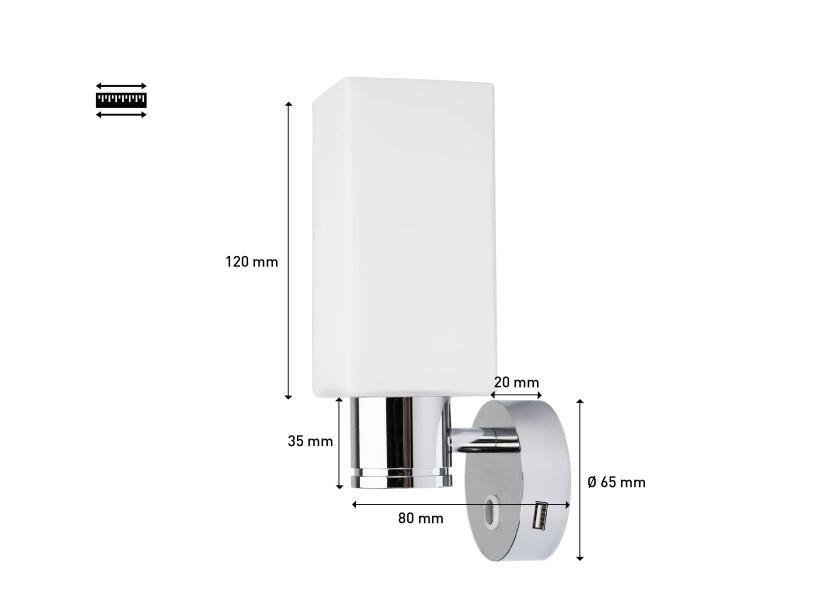 Купить SEATEC LED Square Wall Light / with touch switch and USB-C charging socket 31982-bvs 7ft.ru в интернет магазине Семь Футов