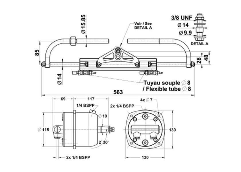 Купить LECOMBLE & SCHMITT Hydraulic Steering System for Outboard Engines / up to 175 HP 93993-bvs 7ft.ru в интернет магазине Семь Футов