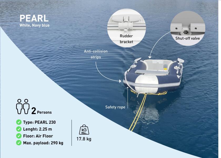 Купить SEATEC Комплект надувной лодки Pearl 230 + YAMAHA F2.5 / темно-синий 7ft.ru в интернет магазине Семь Футов