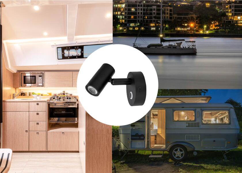 Купить SEATEC Светодиодная лампа для чтения с сенсорным переключателем и портом зарядки USB-C / черная 7ft.ru в интернет магазине Семь Футов