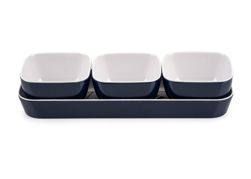 Купить Набор для закусок Marine Business Regata 12013 270x90мм 4шт из белого/синего меламина 7ft.ru в интернет магазине Семь Футов