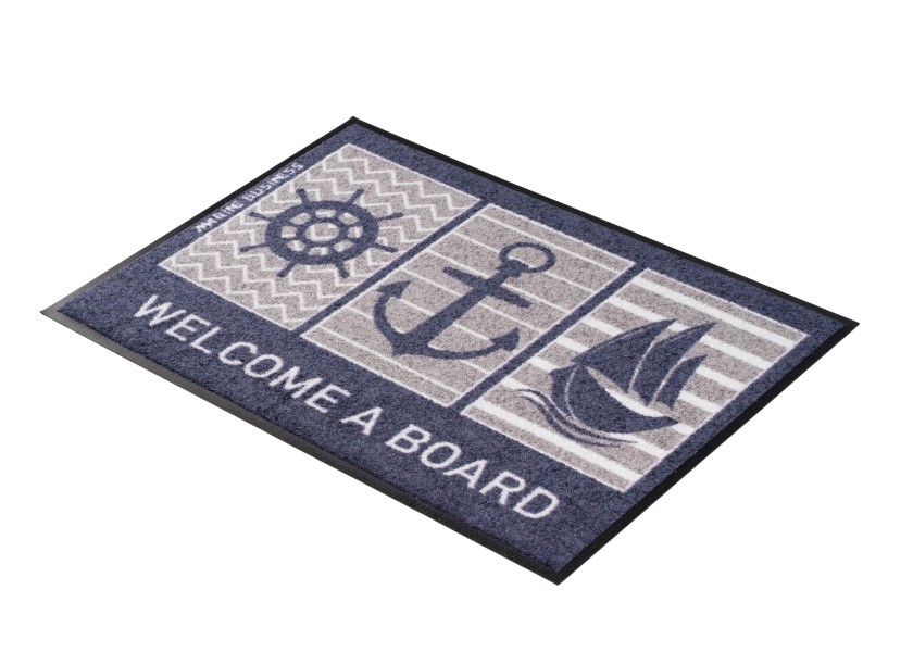 Купить Дверной коврик Marine Business Welcome 41256 700x500мм нескользящий из синего/серого полиамида и резины 7ft.ru в интернет магазине Семь Футов