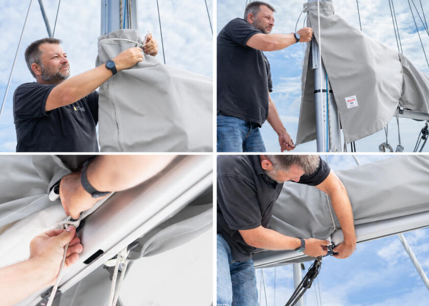 Купить DIEKOW SAILS Чехол на грот/светло-серый / Для длины стрелы: 3,55 м. 7ft.ru в интернет магазине Семь Футов