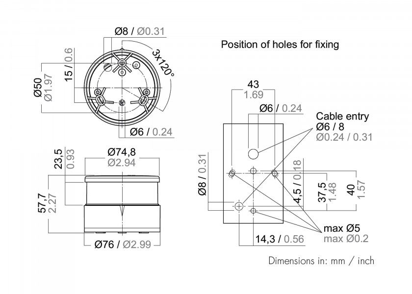 Купить AQUA SIGNAL Series 34 LED Anchor Light / white housing 15195-bvs 7ft.ru в интернет магазине Семь Футов