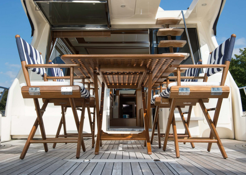 Купить ARC REGISSEUR Складной стул из тикового дерева/темно-синий - белый/промасленный 7ft.ru в интернет магазине Семь Футов