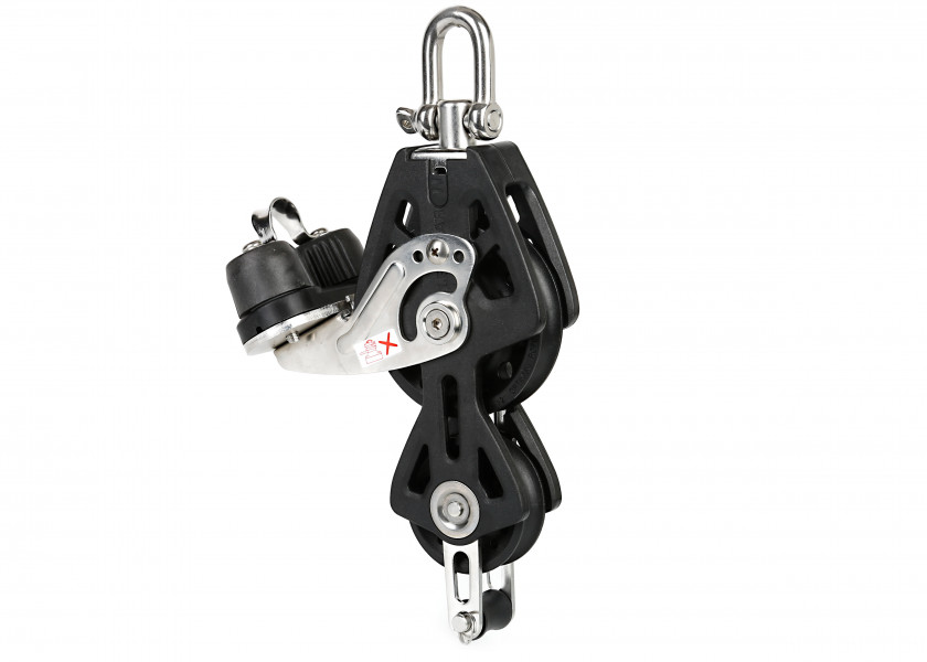Купить Блок лонготакельный двухобушковый с направляющей скобой и стопором Lewmar Syncro 29926039BK шкив Ø60мм 800/1600кг для троса Ø8-10мм черный 7ft.ru в интернет магазине Семь Футов
