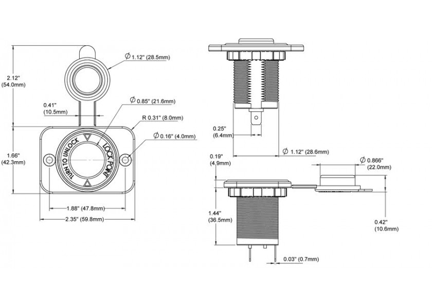 Купить BLUE SEA Cigarette Lighter Socket and Connector 11850-bvs 7ft.ru в интернет магазине Семь Футов