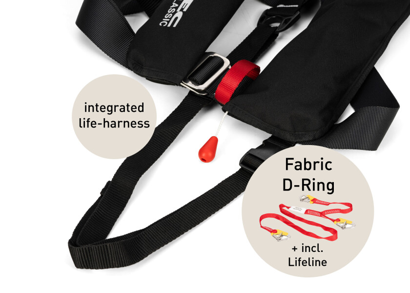 Купить SEATEC Спасательный жилет CLASSIC 165 / черный / 165 N / вкл. спасательный круг 7ft.ru в интернет магазине Семь Футов