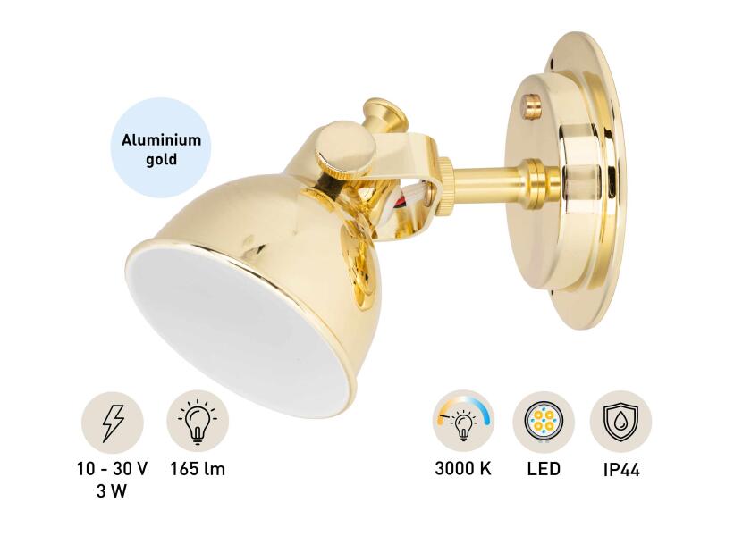 Купить SEATEC LED Reading Light with Dimmer / aluminium-gold plated 31996-bvs 7ft.ru в интернет магазине Семь Футов
