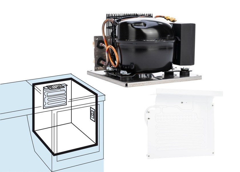 Купить Полная система охлаждения с L-образным испарителем Dometic CU-55 + VD-01 9105306621 7ft.ru в интернет магазине Семь Футов