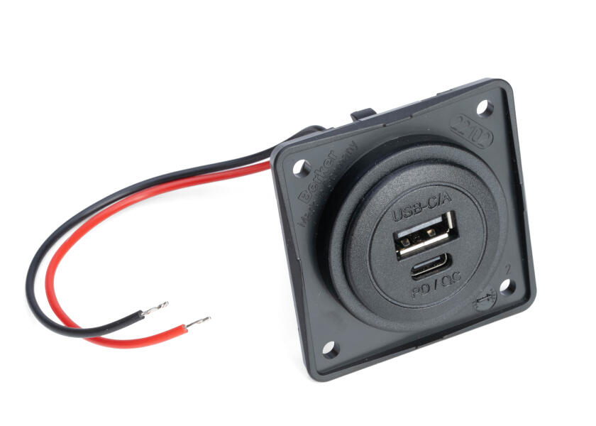 Купить BERKER Double USB Socket / 1x USB-A / 1x USB-C / black 48542-bvs 7ft.ru в интернет магазине Семь Футов