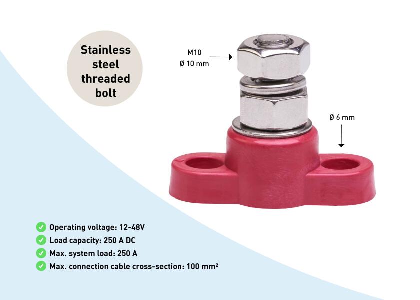 Купить SEATEC Busbar 1xM10 / red 29729-bvs 7ft.ru в интернет магазине Семь Футов