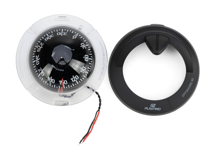 Купить Компас Plastimo Offshore 95 65733 12/24В для судна 6-10м c чёрной конической картушкой Ø81мм в чёрном корпусе Ø128x111мм горизонтальный врезной монтаж 7ft.ru в интернет магазине Семь Футов