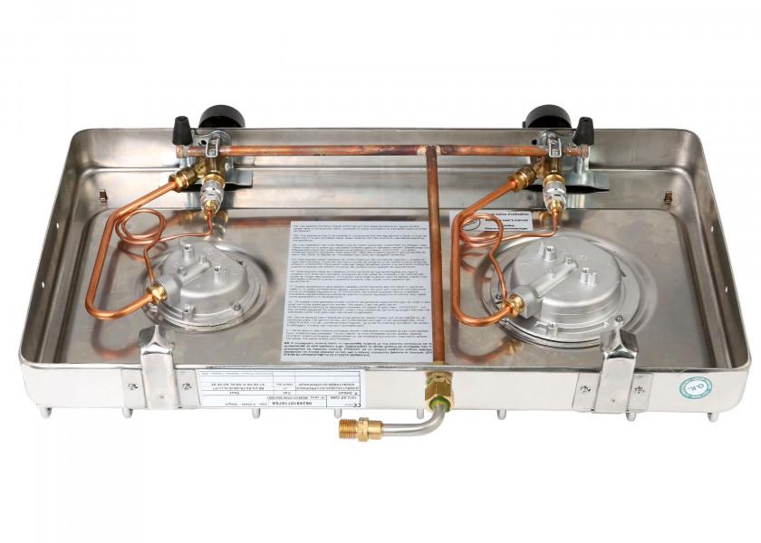 Купить Плита газовая двухконфорочная ENO Xtrem-2 062491011070 410x335x120мм 1,75-2,5кВт с держателем посуды 7ft.ru в интернет магазине Семь Футов