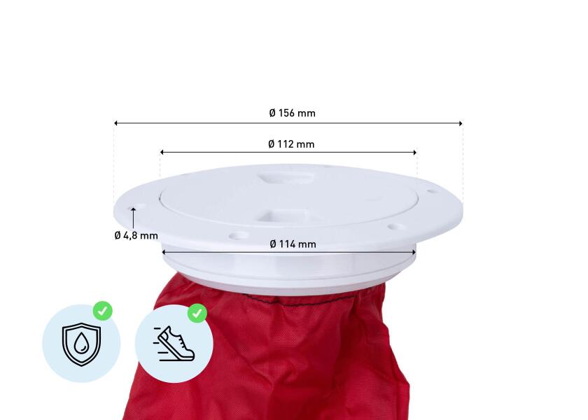 Купить PLASTIMO Plastic Deck Plates with Bag / round / white/red / outer diameter: 156 mm 30008-bvs 7ft.ru в интернет магазине Семь Футов