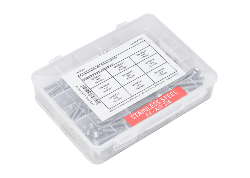 Купить V4A / assortment box / hexagon screws M4 - M6 / DIN 933 / 150 pieces 34245-bvs 7ft.ru в интернет магазине Семь Футов