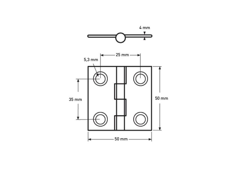 Купить Stainless Steel Hinge / square / matt black / set of 2 56246-bvs 7ft.ru в интернет магазине Семь Футов
