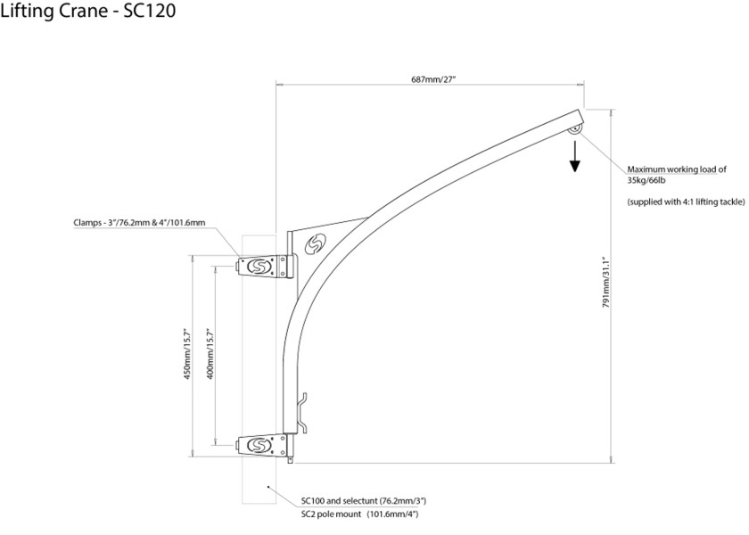 Купить SCANSTRUT SC120 Lifting Crane for Radar Pole Mount 93027-bvs 7ft.ru в интернет магазине Семь Футов