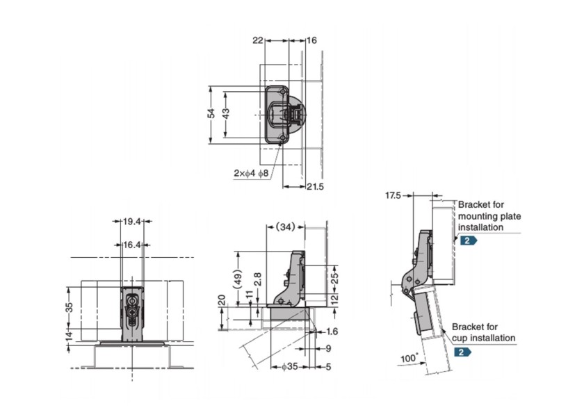 Купить Stainless Steel Concealed Hinge / 9 mm overlay 57327-bvs 7ft.ru в интернет магазине Семь Футов