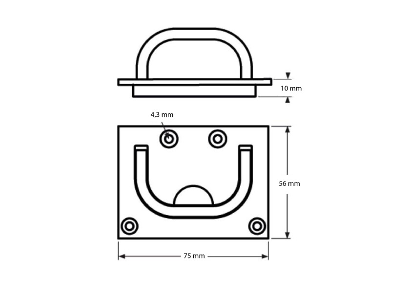 Купить Recessed Handle / stainless steel A4 / 75 x 56 mm 31680-bvs 7ft.ru в интернет магазине Семь Футов