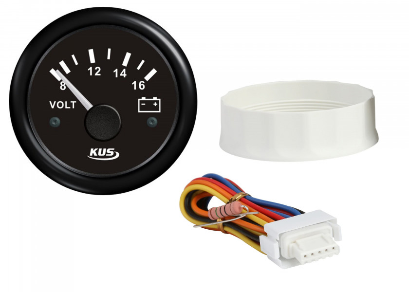 Купить KUS 21520 Вольтметр 8-16 В/52 мм 21520-bvs 7ft.ru в интернет магазине Семь Футов