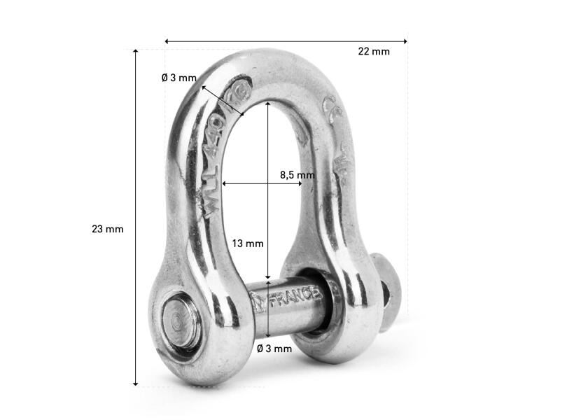 Купить Скоба D-образная такелажная фаловая Wichard 1401 4 мм 320 - 1000 кг 7ft.ru в интернет магазине Семь Футов