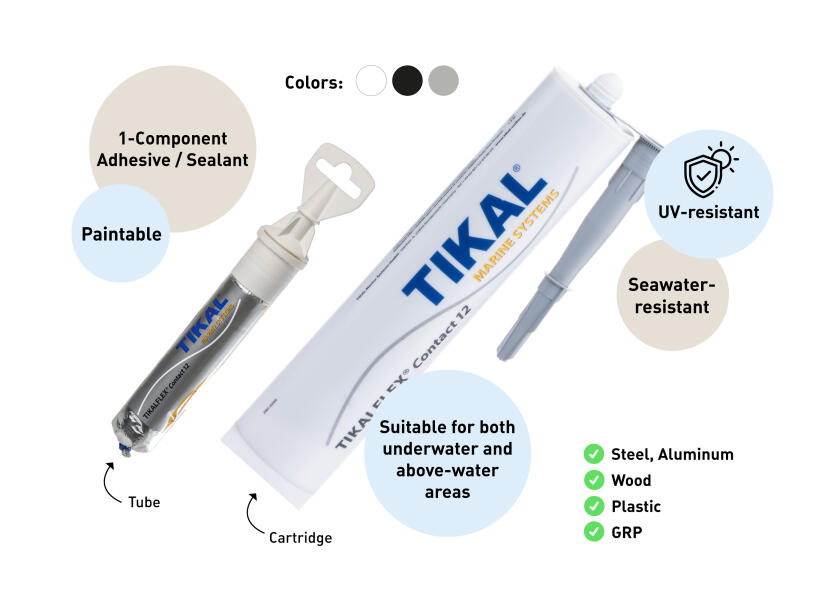 Купить Tikal 112294 Contact12 290ml Универсальный клей  Grey 7ft.ru в интернет магазине Семь Футов