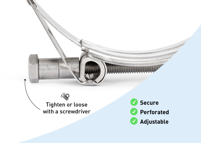 Купить 591-6304-168 Сверхмощные хомуты из нержавеющей стали / Диапазон зажима: 162–174 мм 7ft.ru в интернет магазине Семь Футов