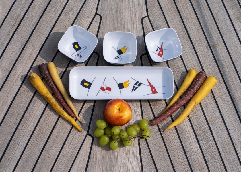 Купить Набор для закусок Marine Business Regata 12013 270x90мм 4шт из белого/синего меламина 7ft.ru в интернет магазине Семь Футов