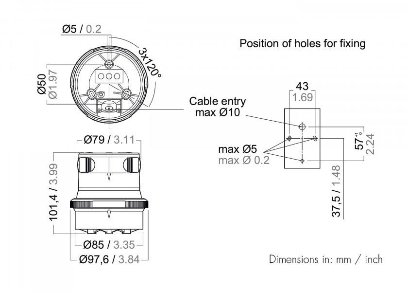 Купить AQUA SIGNAL 3856001000 Серия 34 LED Tricolor Light / черный корпус 7ft.ru в интернет магазине Семь Футов