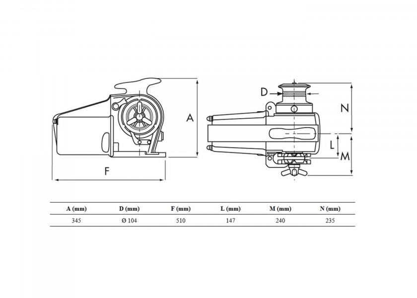 Купить Брашпиль горизонтальный якорный с кабестаном Lofrans Falkon 220293 10 мм 12 В 1700 ВТ 7ft.ru в интернет магазине Семь Футов