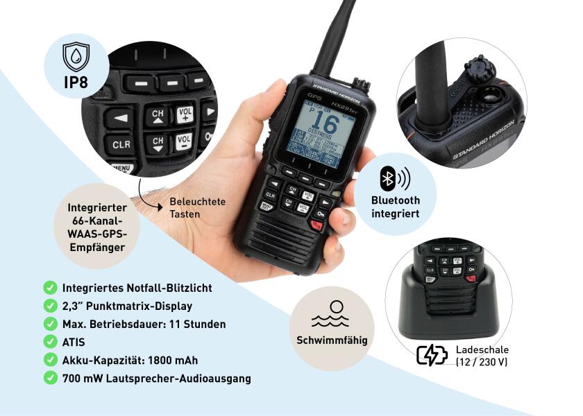 Купить STANDARD HORIZON HX891 BT/E Handheld Radio / black 98601-bvs 7ft.ru в интернет магазине Семь Футов
