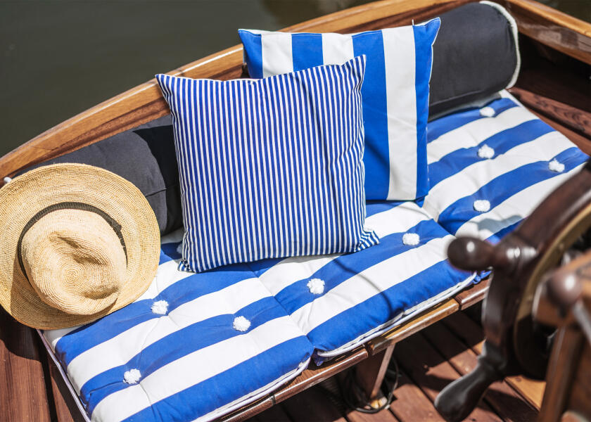 Купить Kapok Triple Cushion / royal blue / wide stripes 57367-bvs 7ft.ru в интернет магазине Семь Футов