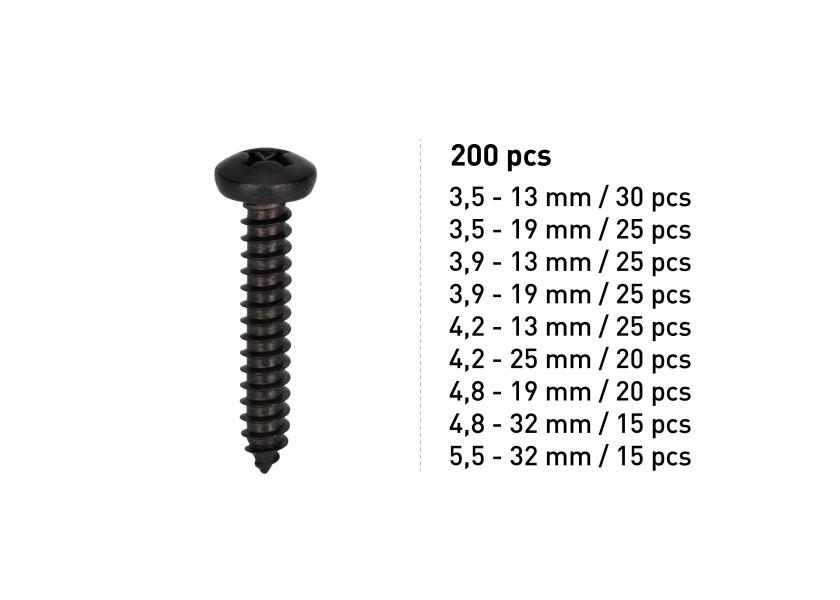 Купить V4A Tapping Screw Set / DIN7981 / fillister head / 200-piece 32068-bvs 7ft.ru в интернет магазине Семь Футов