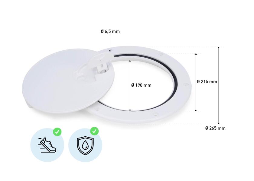 Купить Plastic Inspection Hatch / round / white / outer diameter: 265mm 32085-bvs 7ft.ru в интернет магазине Семь Футов