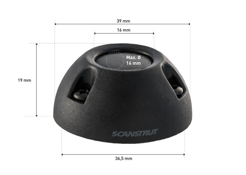 Купить Сальник кабельный водонепроницаемый IP68 Scanstrut DS16-P-BLK мини 2-8 мм из чёрного пластика 7ft.ru в интернет магазине Семь Футов