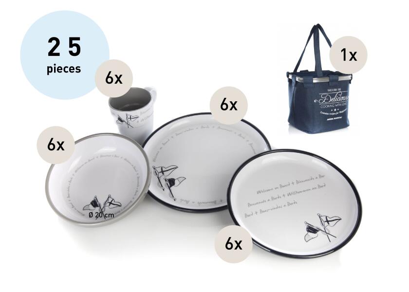 Купить Набор посуды на 6 человек Marine Business Welcome On Board 27144 24 предмета из меламина в сумке 7ft.ru в интернет магазине Семь Футов