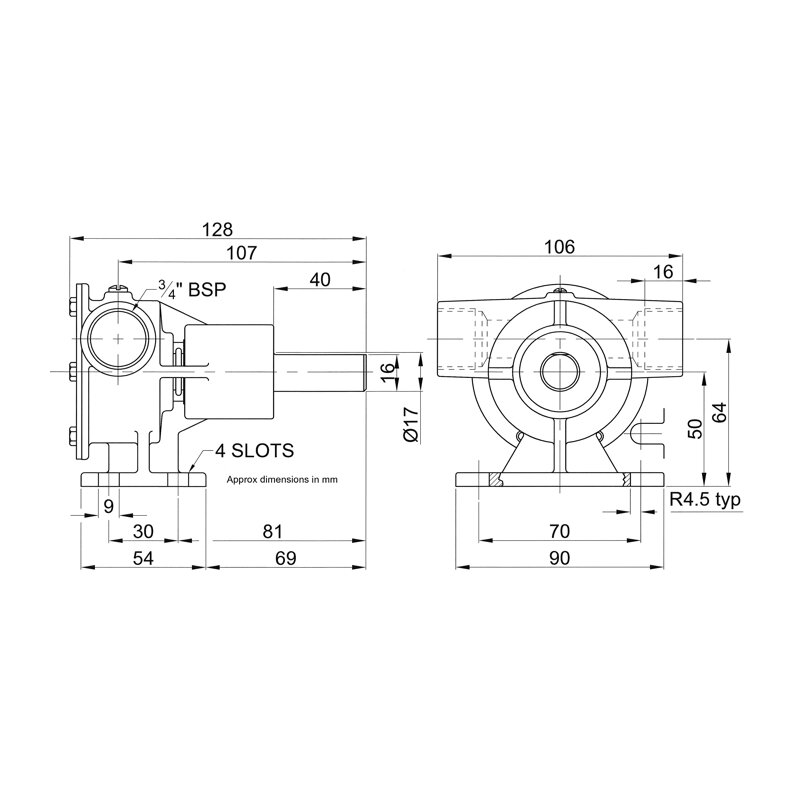 Купить Jabsco 52040-2001 Бронзовый насос, с ножным креплением, BG 040, 19 мм (3/4") резьбовые порты BSP, NEO 7ft.ru в интернет магазине Семь Футов