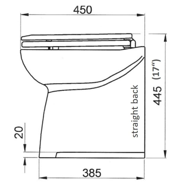 Купить Jabsco 58240-3012 Deluxe Flush WC с промывкой морской водой, 17" с вертикальной спинкой, мягкое закрывание, 12В 7ft.ru в интернет магазине Семь Футов