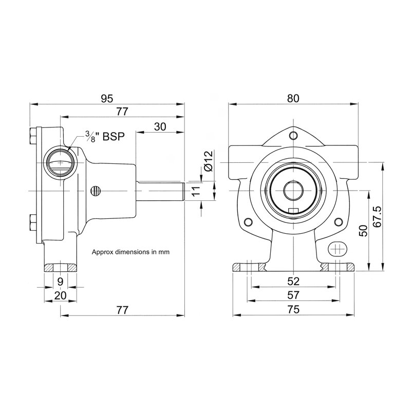 Купить Jabsco 51520-2001 Бронзовый насос, с ножным креплением, BG 020, резьбовые порты 9,5 мм (3/8") BSP, NEO 7ft.ru в интернет магазине Семь Футов