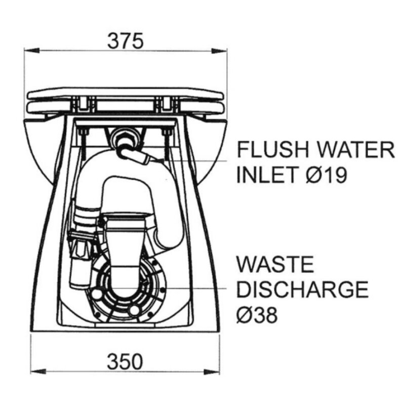 Купить Jabsco 58020-3012 Deluxe Flush WC with Solenoid Valve, 17" with angled back, Soft Close, 12V 7ft.ru в интернет магазине Семь Футов