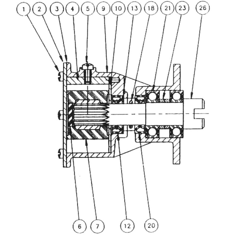 Купить Jabsco 29500-1001 Бронзовый насос, фланцевый монтаж, BG 040, 28 мм шланговые порты, 1/1, NEO 7ft.ru в интернет магазине Семь Футов
