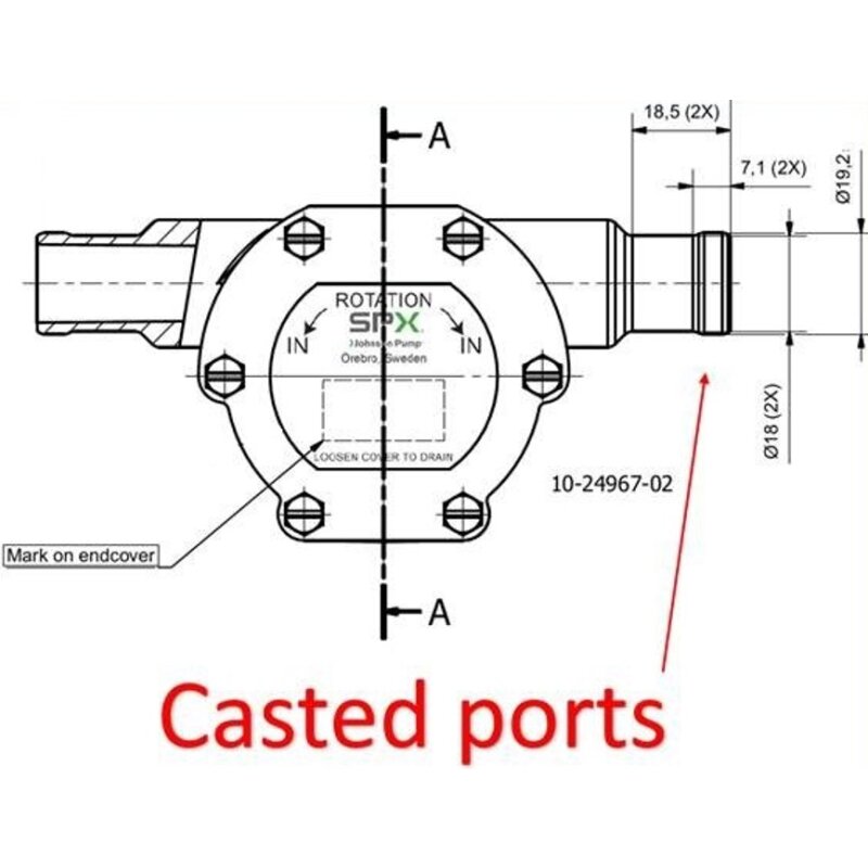 Купить Johnson Pump 10-24967-02 Бронзовый рабочий колесо насос F4B-9, фланцевый монтаж, 18мм/19,2мм шланговый порт, 1/1, MC97 7ft.ru в интернет магазине Семь Футов