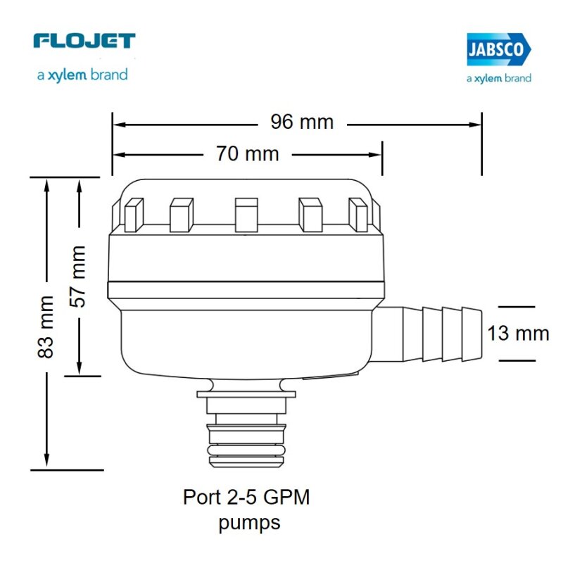 Купить Jabsco 46400-0012 Насосный фильтр-отстойник, 40 MESH (тонкий фильтр), штекерный порт для насоса (м) x 13 мм шланговое соединение, 90° 7ft.ru в интернет магазине Семь Футов