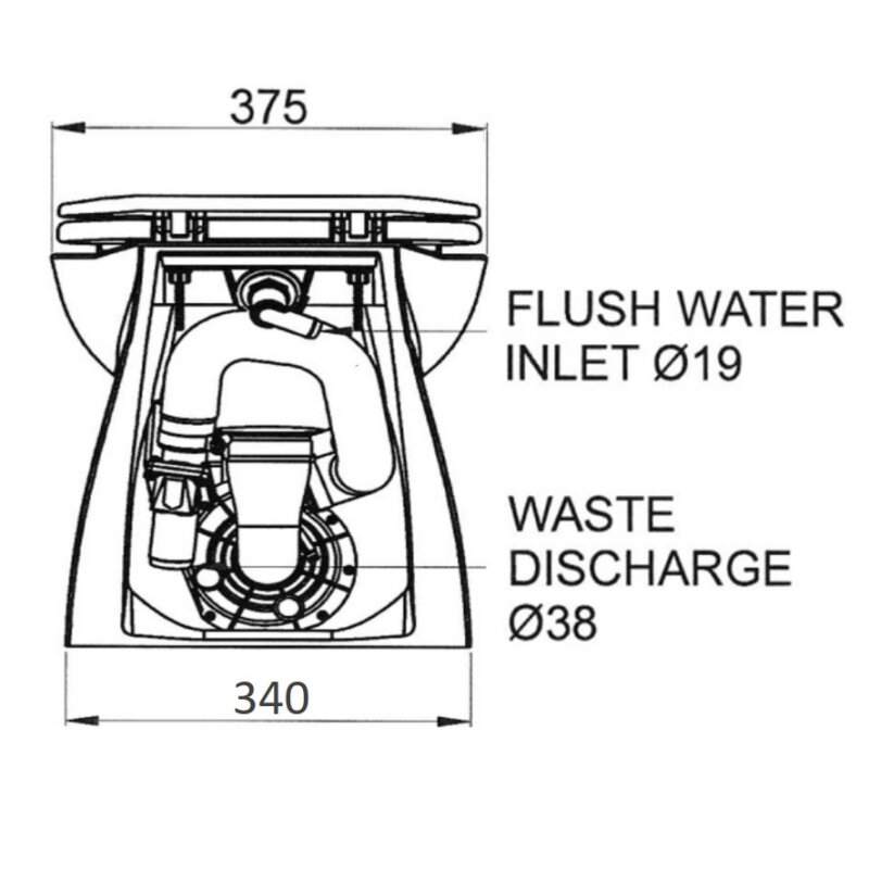 Купить Jabsco 58260-1012 Deluxe Flush WC с морской водой для смыва, 14" с угловой спинкой, 12В 7ft.ru в интернет магазине Семь Футов