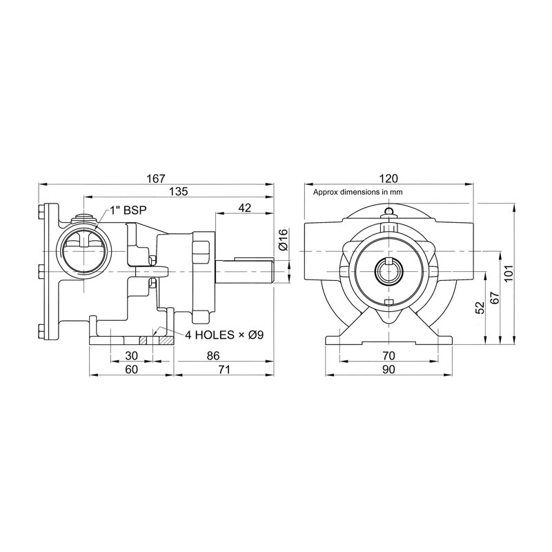 Купить Jabsco 52580-2001 Бронзовый насос, с ножным креплением, BG 080, 25 мм (1") BSP резьбовые порты, МЕХАНИЧЕСКИЙ, НЕО 7ft.ru в интернет магазине Семь Футов