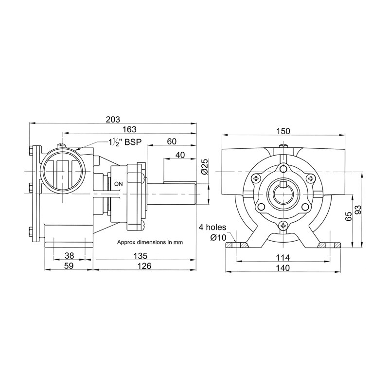 Купить Jabsco 52200-2011 Бронзовый насос, с ножным креплением, BG 200, 38 мм (1-1/2") резьбовые порты BSP, NEO 7ft.ru в интернет магазине Семь Футов